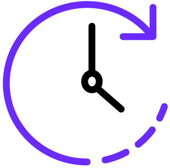 Purple Outline of Clock